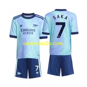 Camisolas de futebol Arsenal Saka 7 Criança Equipamento 3ª 2024/25 Manga Curta
